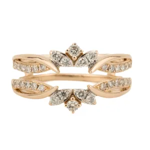 0.50ctw Diamond Accented Ring Guard Enhancer in 14K Rose Gold - Size 6.75