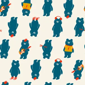 1/2 Yard - Teddy And The Bears Buttercream RS2103 11