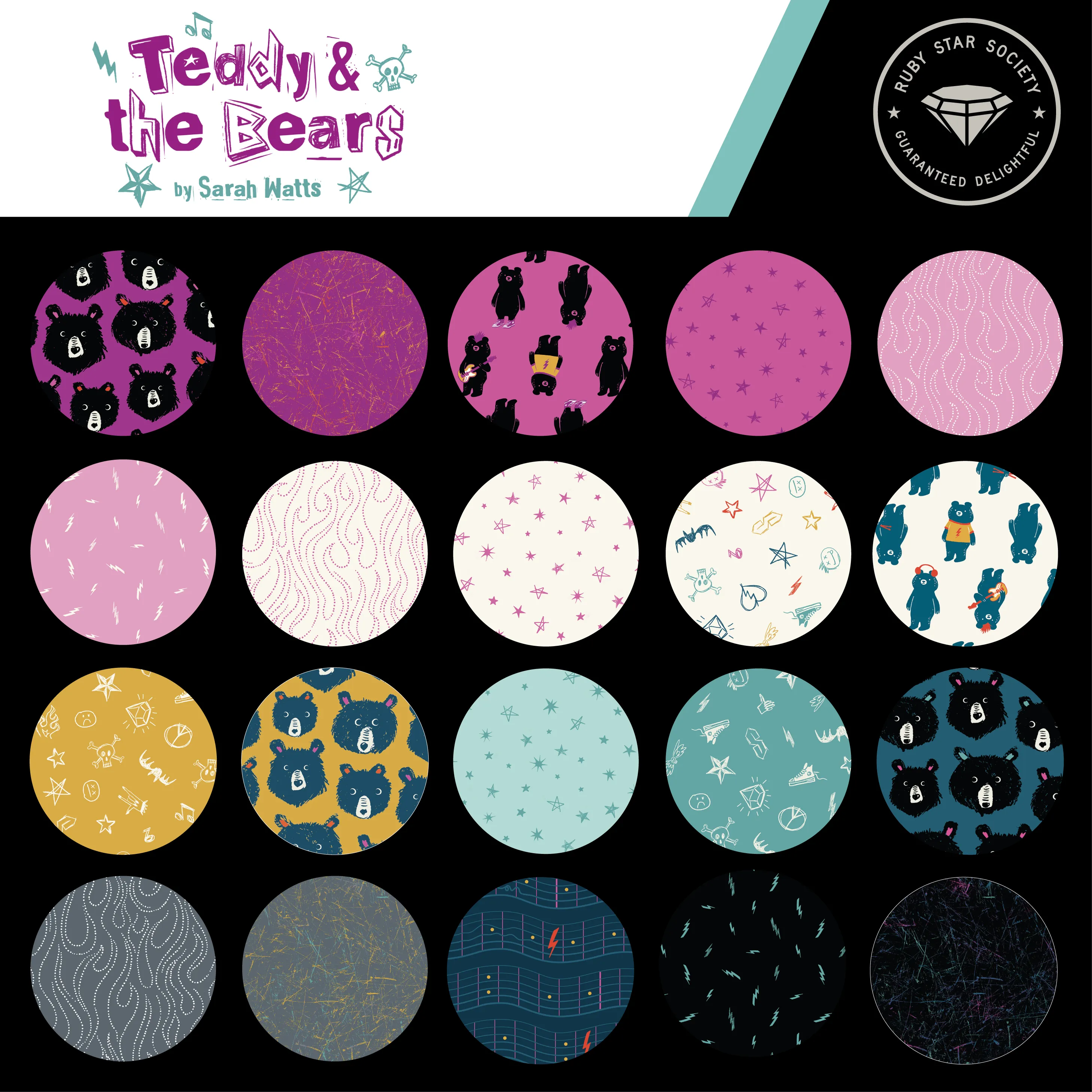 1/2 Yard - Teddy And The Bears Buttercream RS2103 11