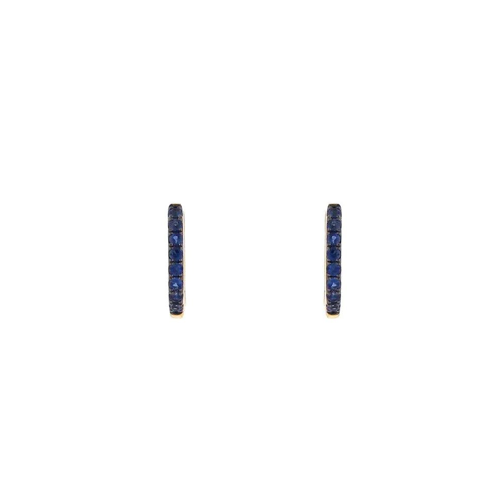 14 Karat Yellow Gold Sapphire huggy earrings