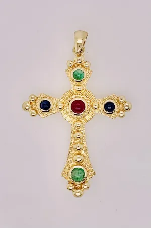 14K Estate Cross Pendant