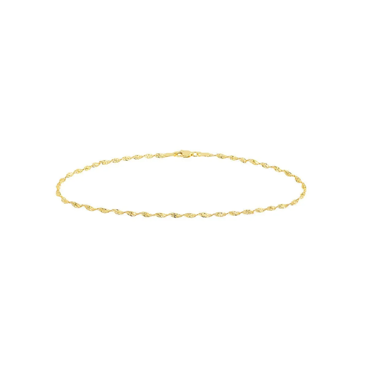 14K Gold 2.10mm Dorica Chain with Lobster Lock Anklet