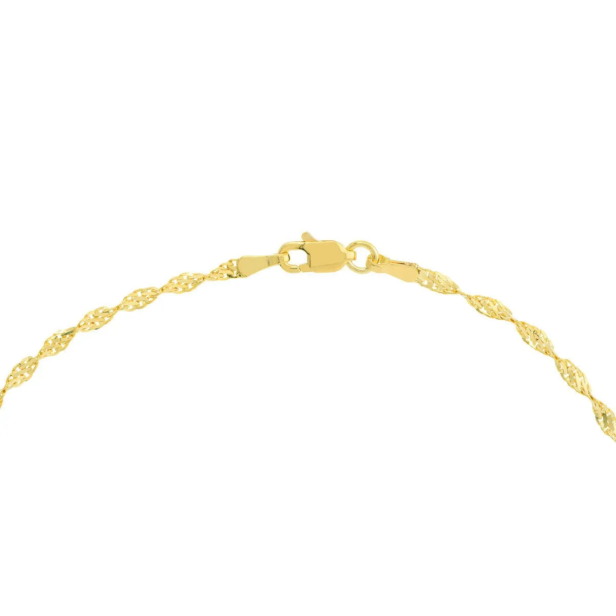 14K Gold 2.10mm Dorica Chain with Lobster Lock Anklet