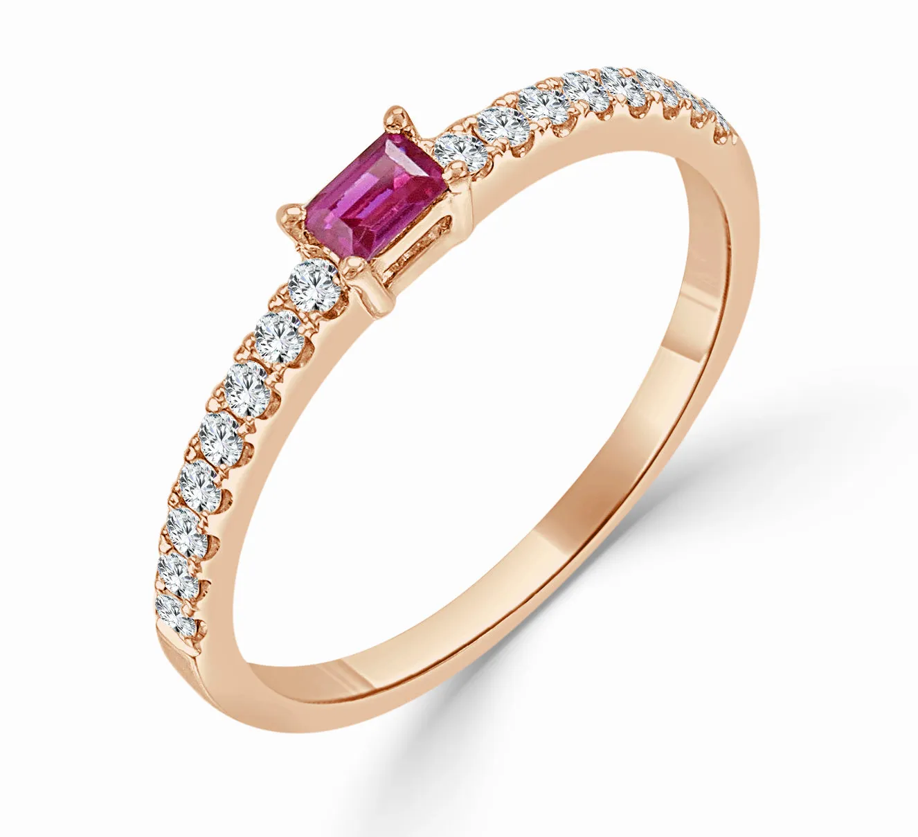 14k Gold Ruby & Diamond Ring