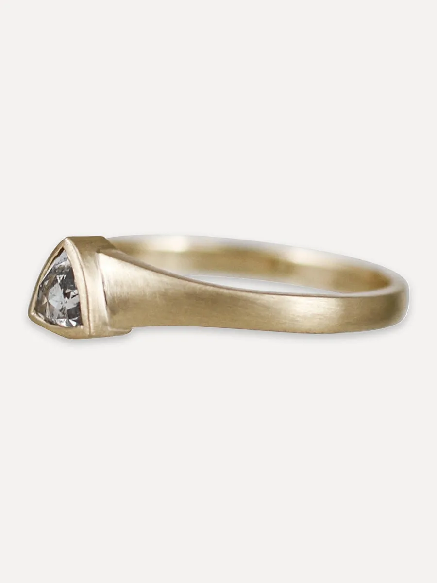 14K Rose Cut Trillium Signet Ring - Diamond