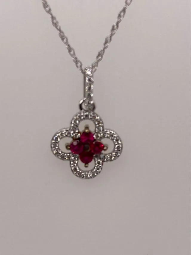 14K Ruby & Diamond Pendant