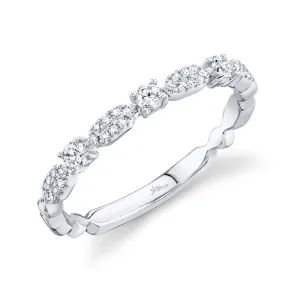 14K White Gold Diamond Stackable Ring