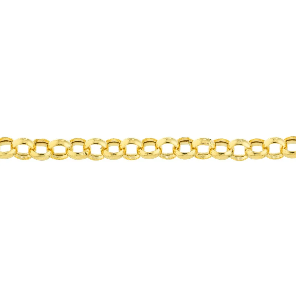 14K Yellow Gold 3.75mm Hollow Rolo Chain Anklet