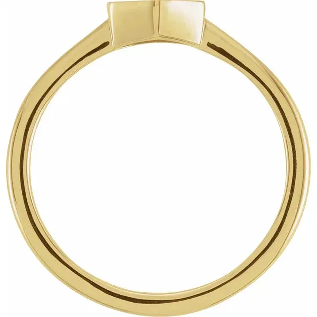 14K Yellow Gold 9.5x8 mm Geometric Signet Ring