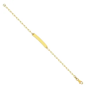 14K Yellow Gold Engravable Baby ID Bracelet