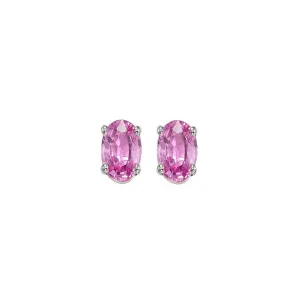 14Kt White Gold & Pink Sapphire 7/8Ctw Earring