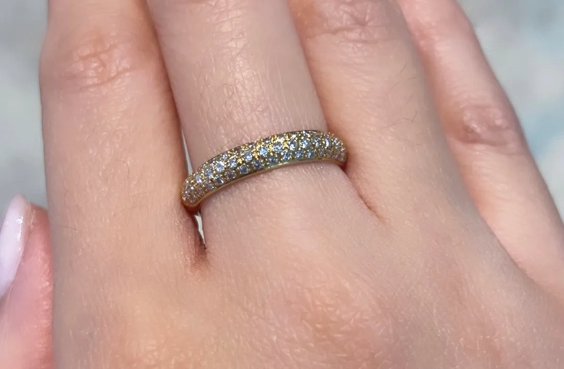 18 carat gold band with brilliant cut diamonds