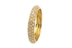 18 carat gold band with brilliant cut diamonds