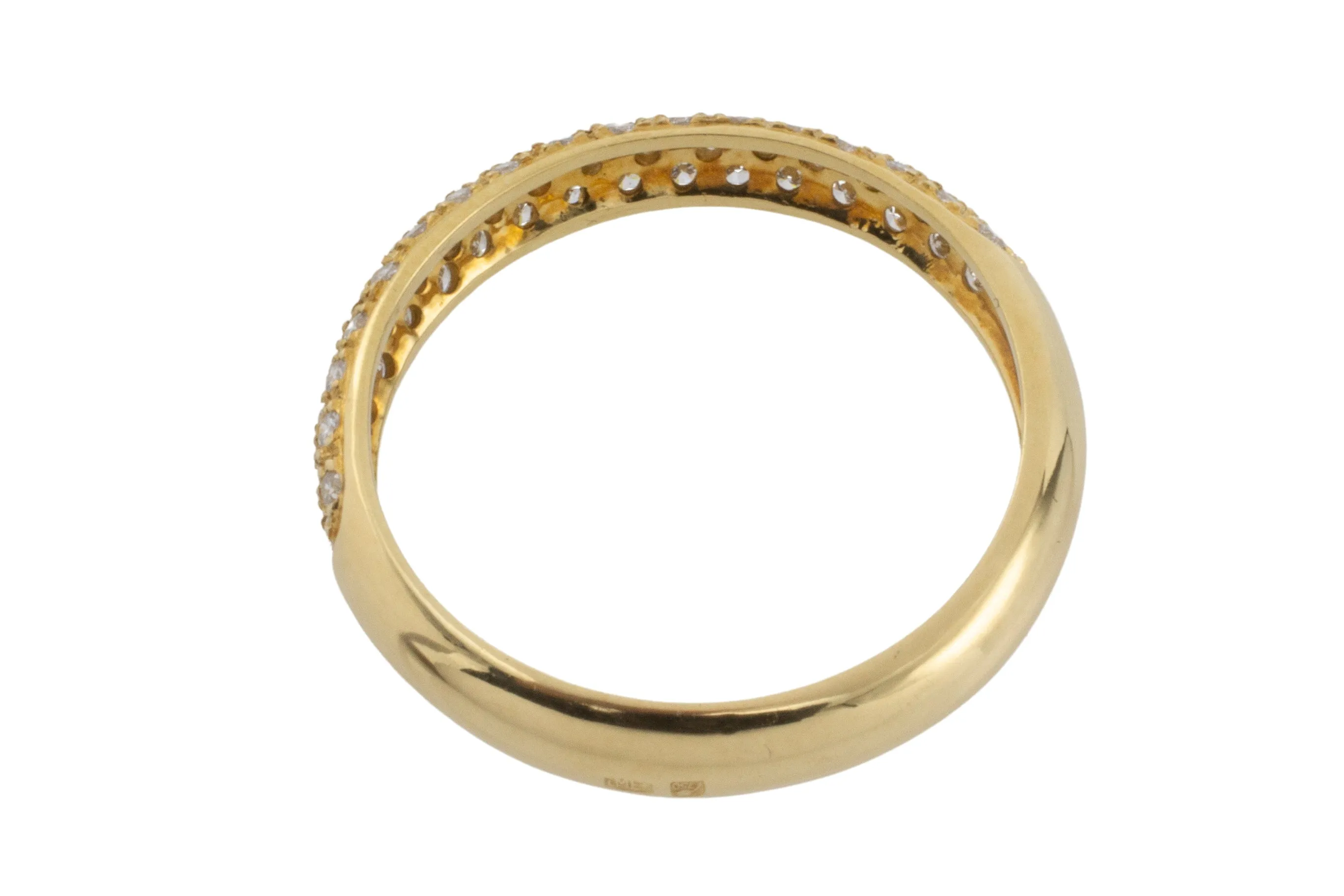 18 carat gold band with brilliant cut diamonds