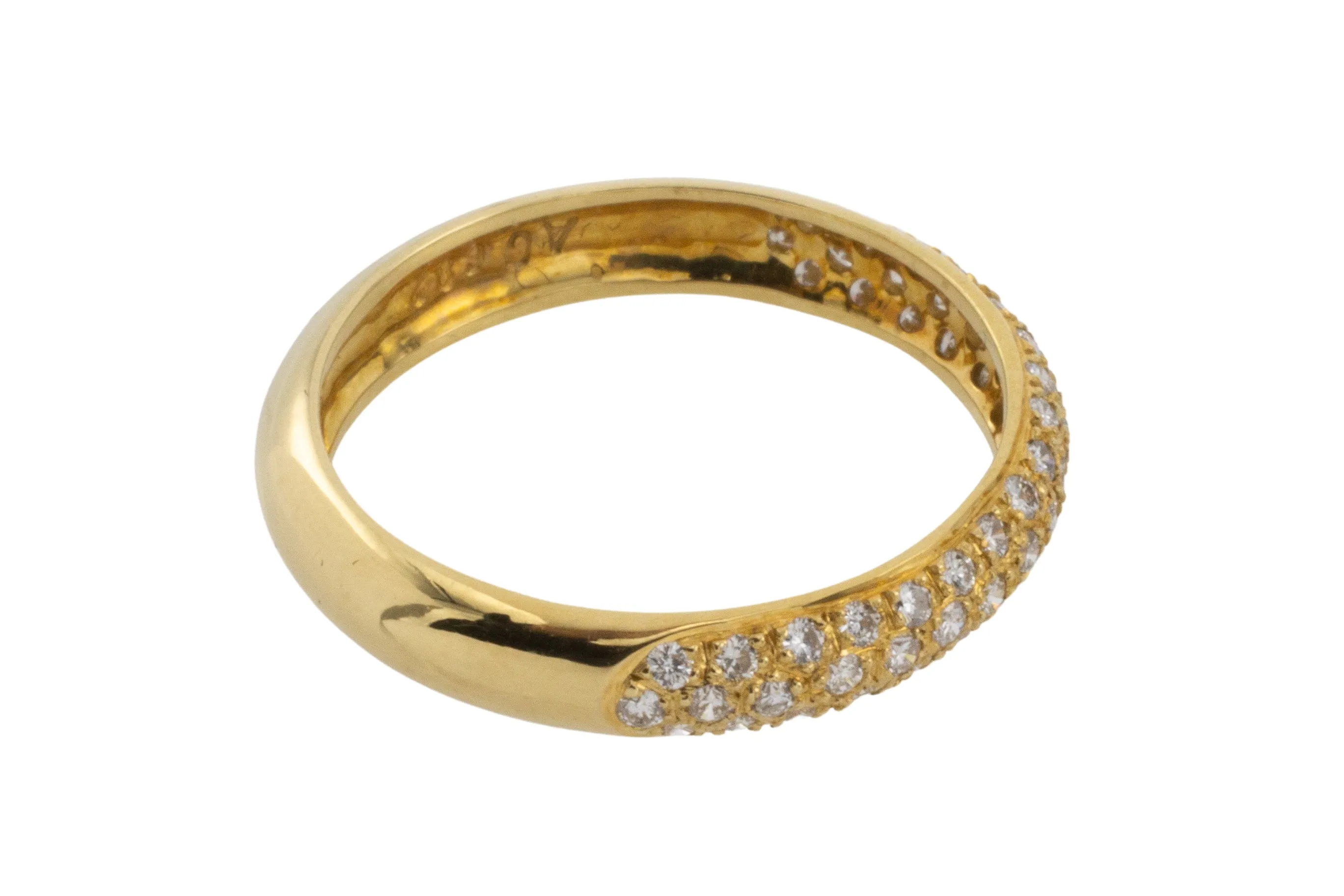 18 carat gold band with brilliant cut diamonds