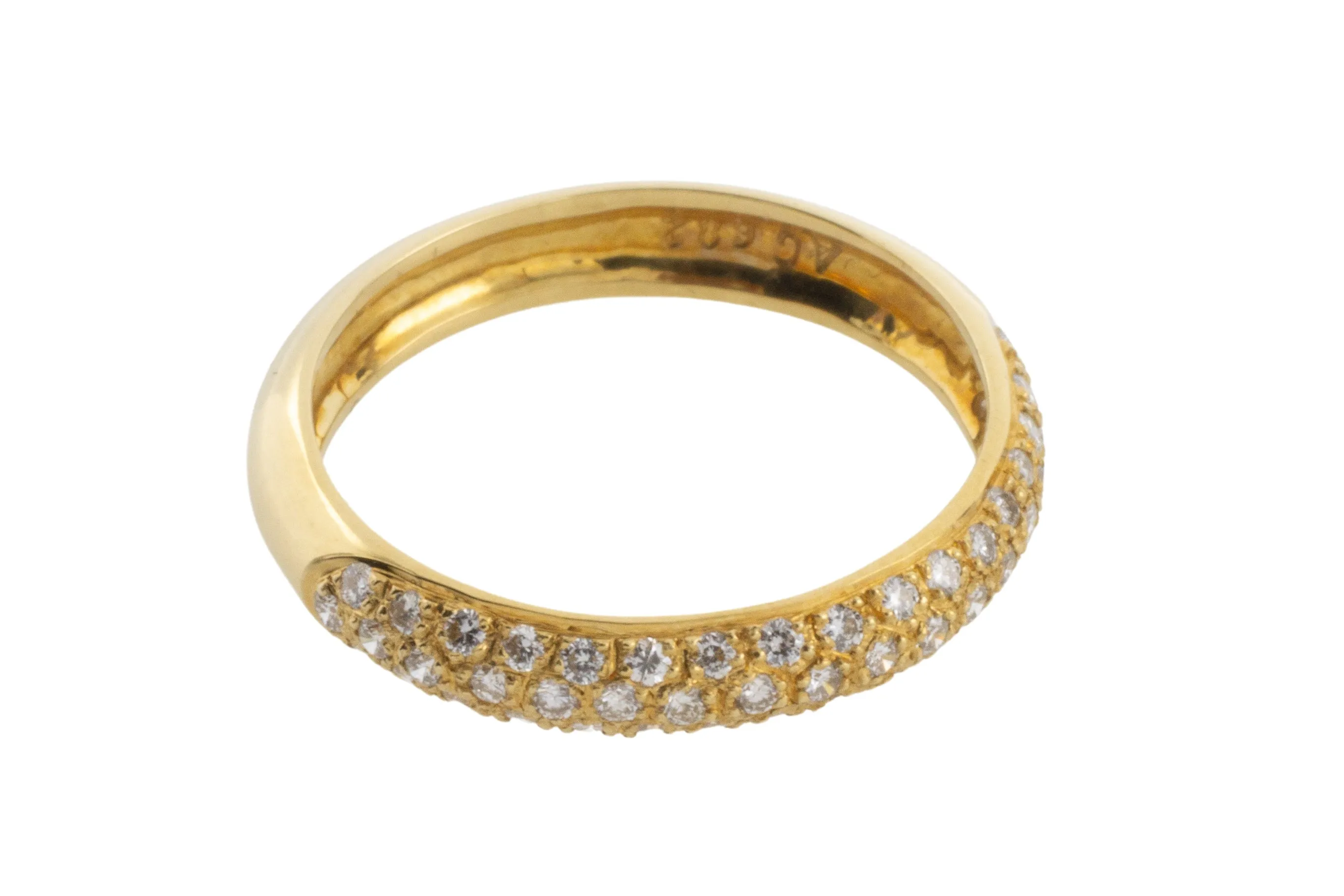 18 carat gold band with brilliant cut diamonds