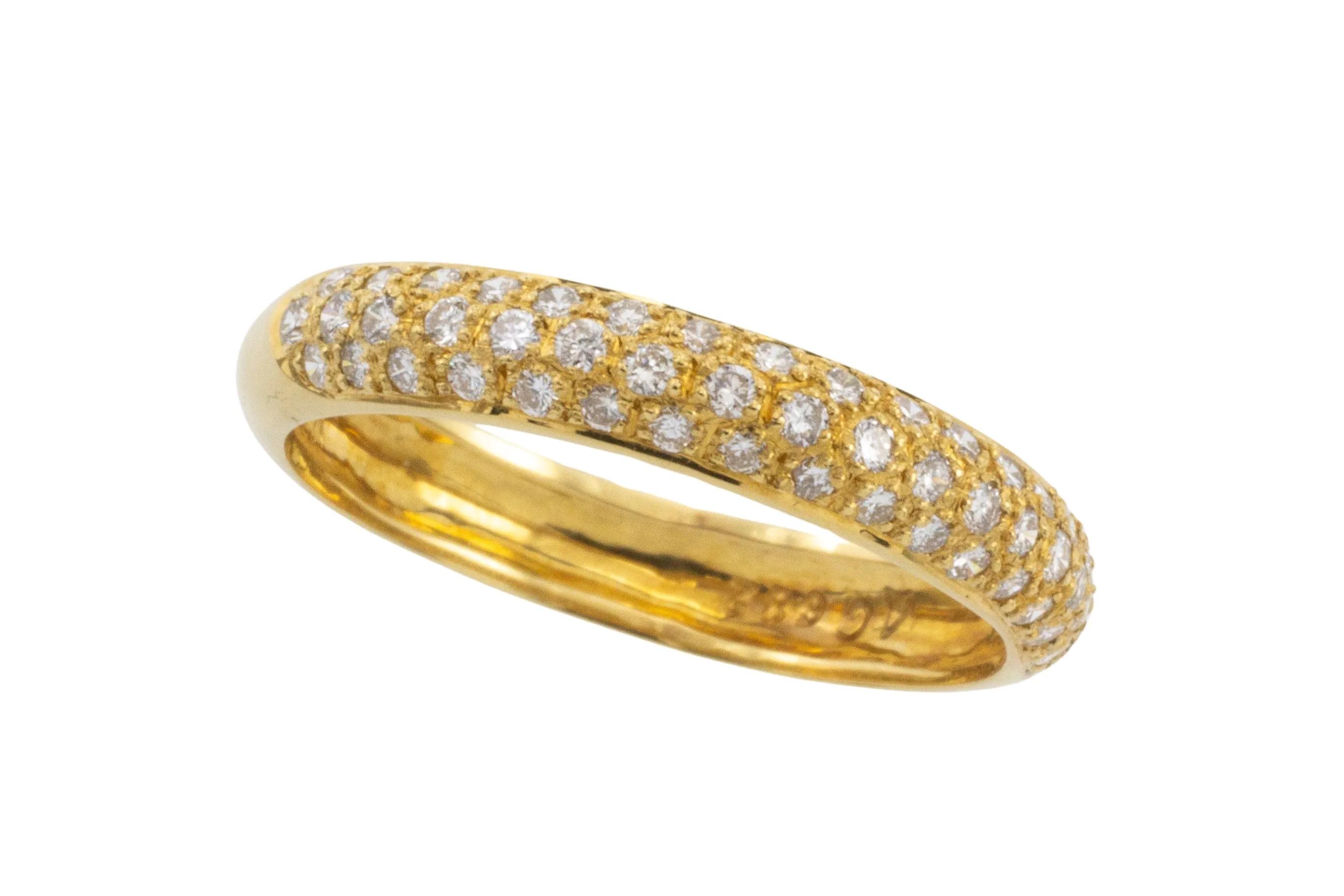 18 carat gold band with brilliant cut diamonds