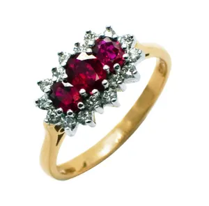 18ct Ruby & Diamond Cluster Ring