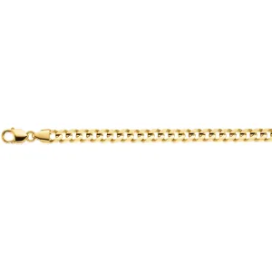 18ct Yellow Gold 23cm Diamond Cut Curb Chain Bracelet