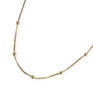 18K Gold Filled Ball Station Anklet