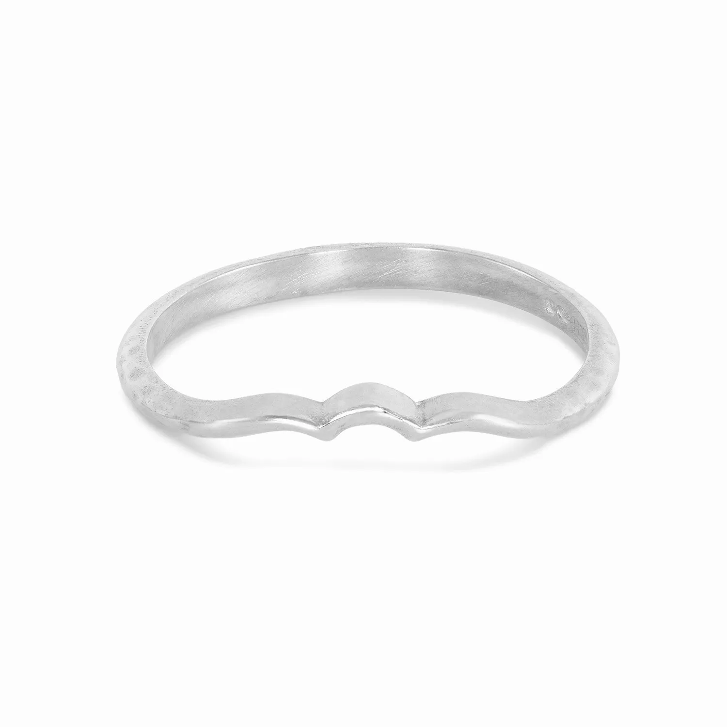 18k Gold Scalloped Wishbone Ring