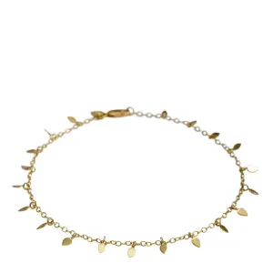 18K Gold Tiny Petal Anklet