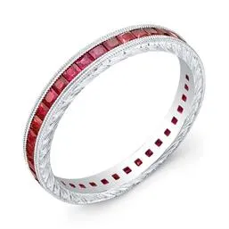 18KW Ruby Eternity Band