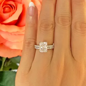 3 ctw Radiant Accented Solitaire Set