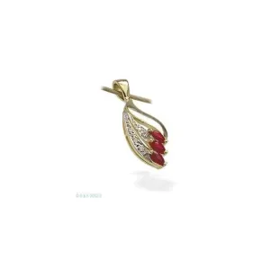 Acotis Diamonds 9K Gold Ruby Pendant Z1064