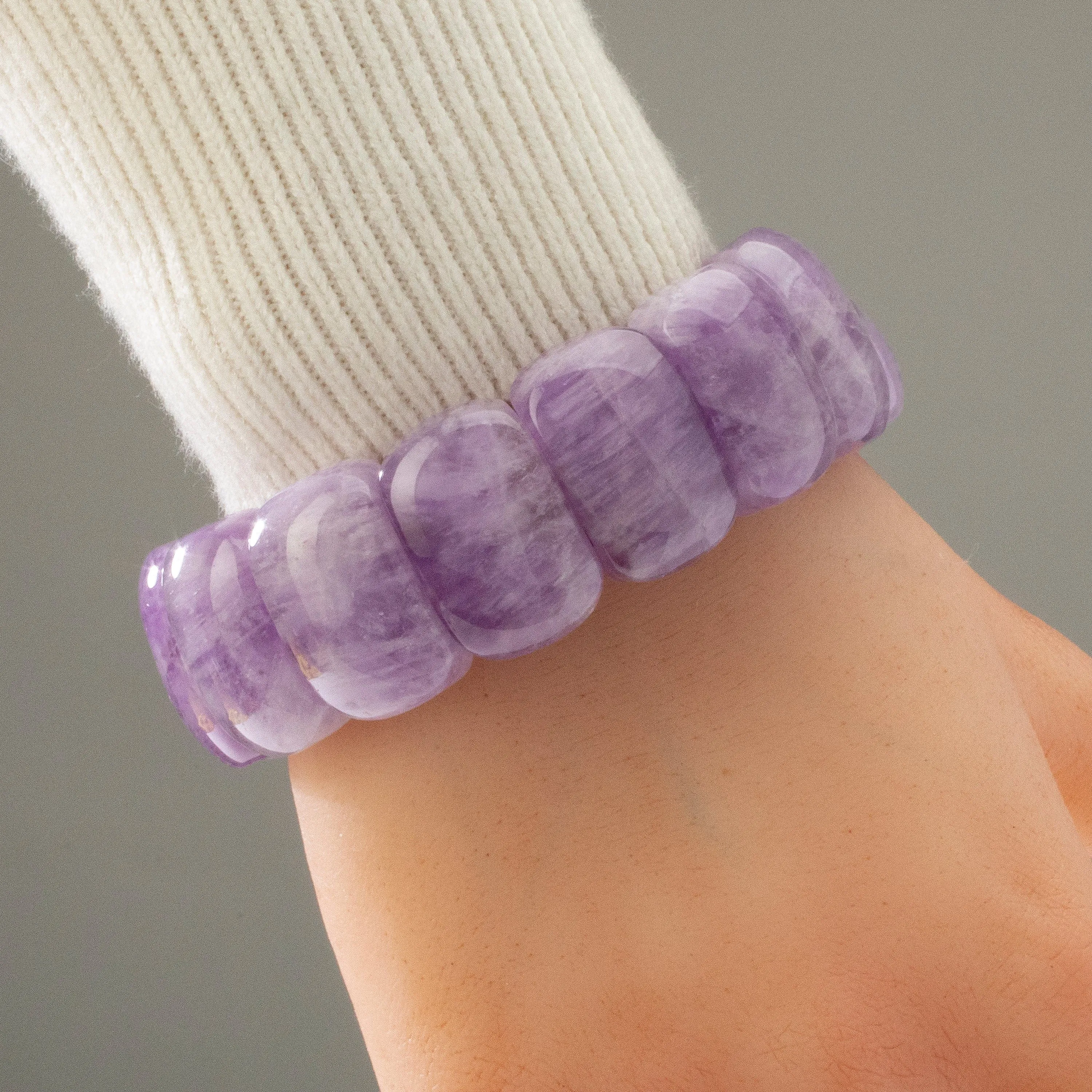 Amethyst Gemstone Elastic Bracelet