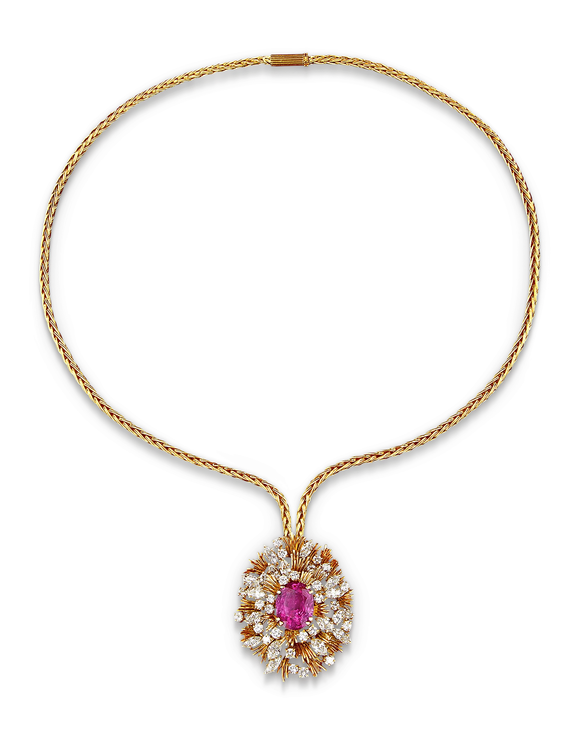 Asprey & Co. Pink Sapphire and Diamond Necklace