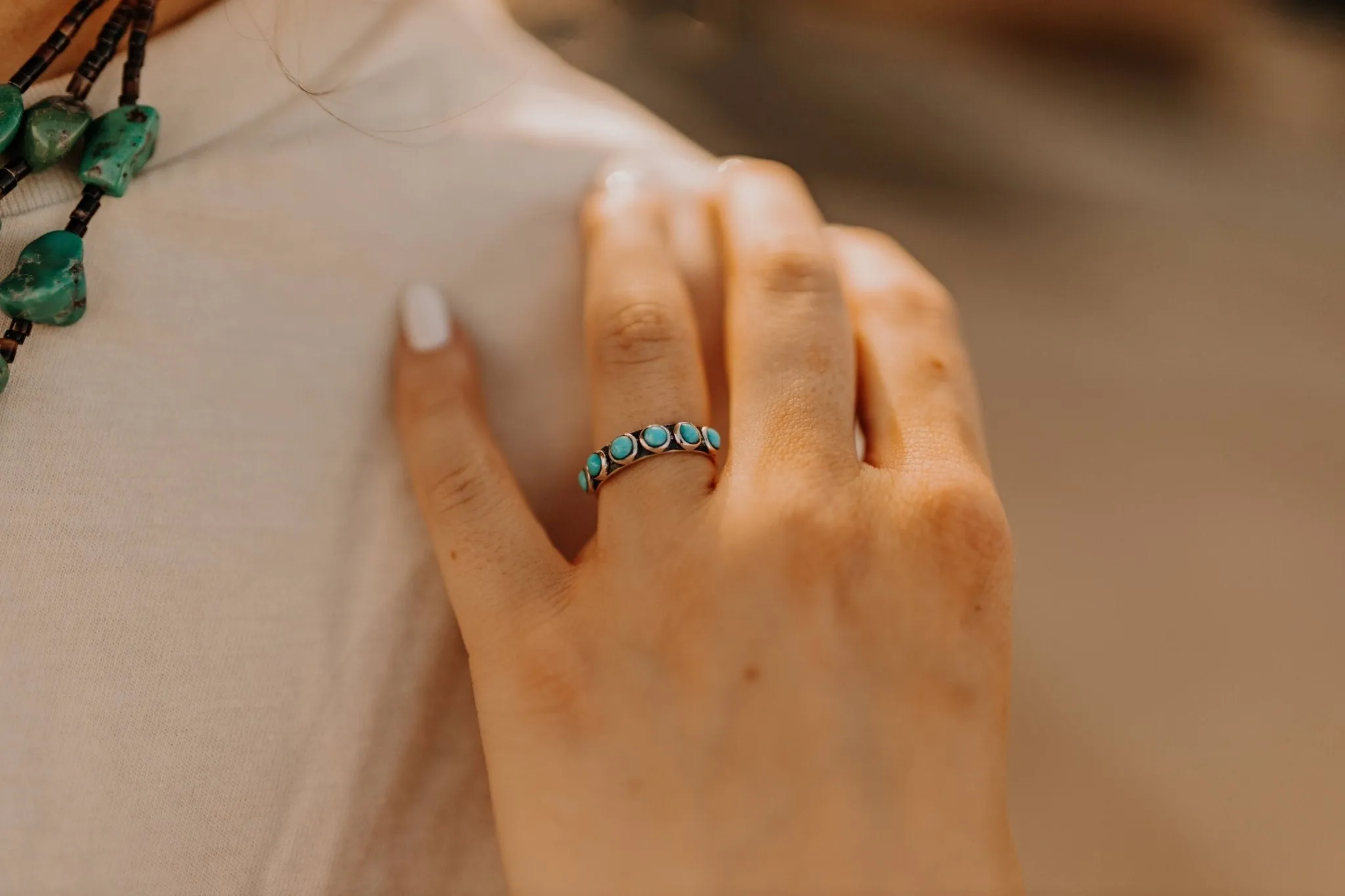 Authentic Multi Stone Turquoise Ring