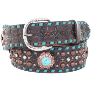 B906 - Black Vintage Studded Belt