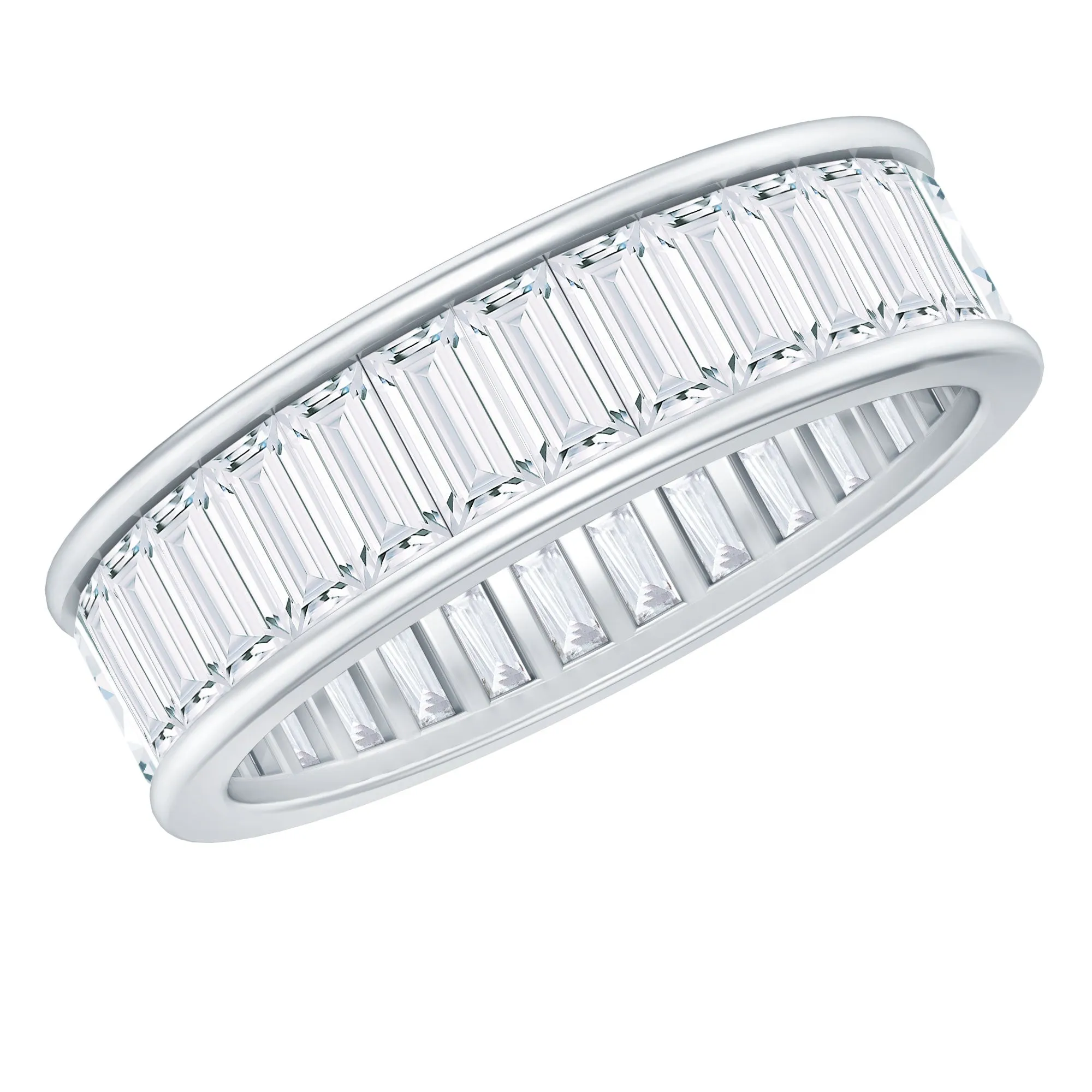 Baguette Shape Moissanite Wedding Band