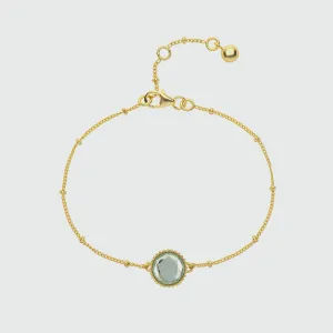 Barcelona August Green Amethyst Birthstone Bracelet