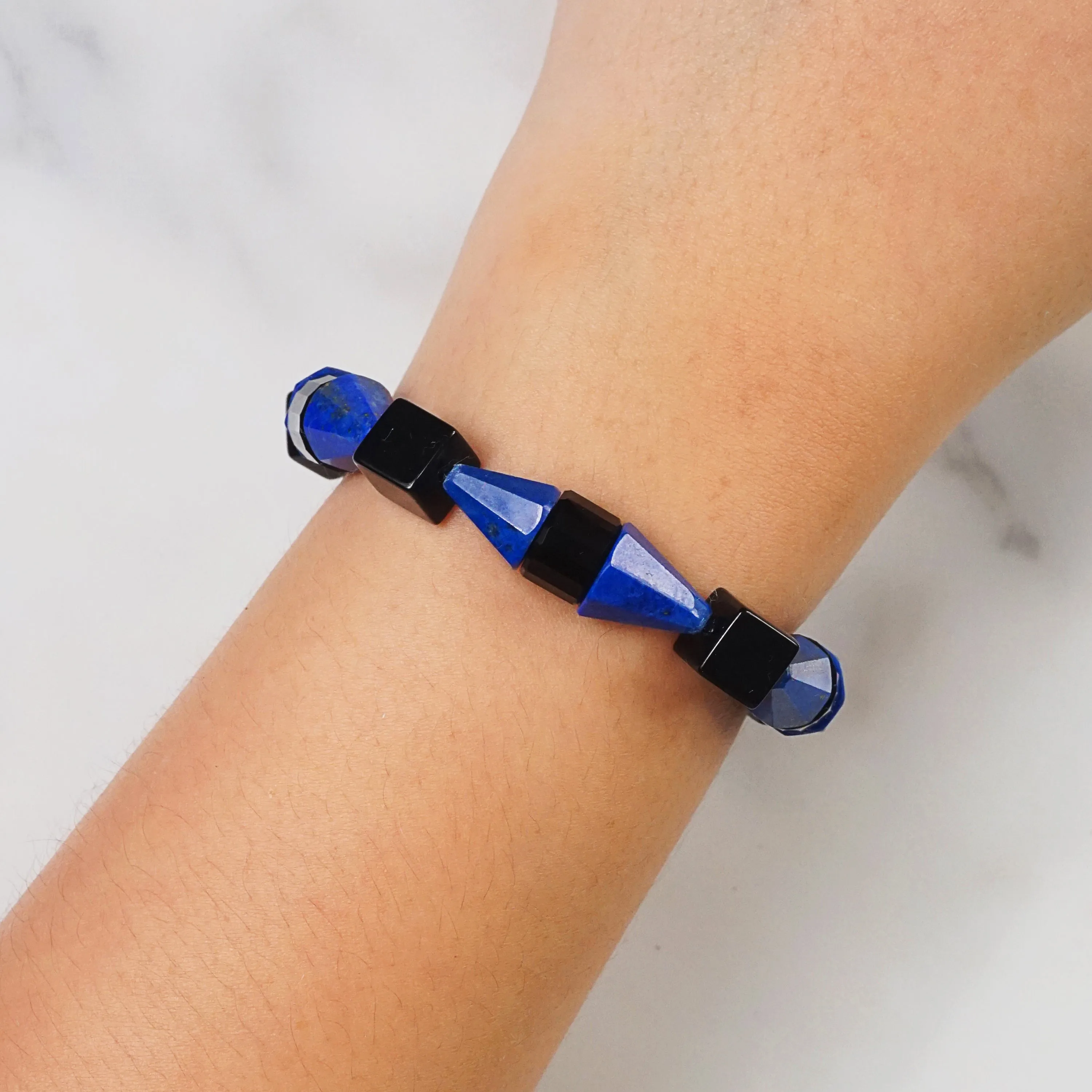 Black Onyx and Lapis Lazuli Cones