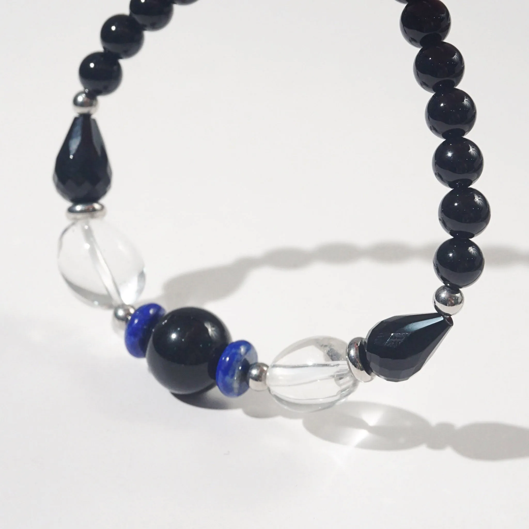 Black Onyx, Lapis Lazuli and Clear Quartz