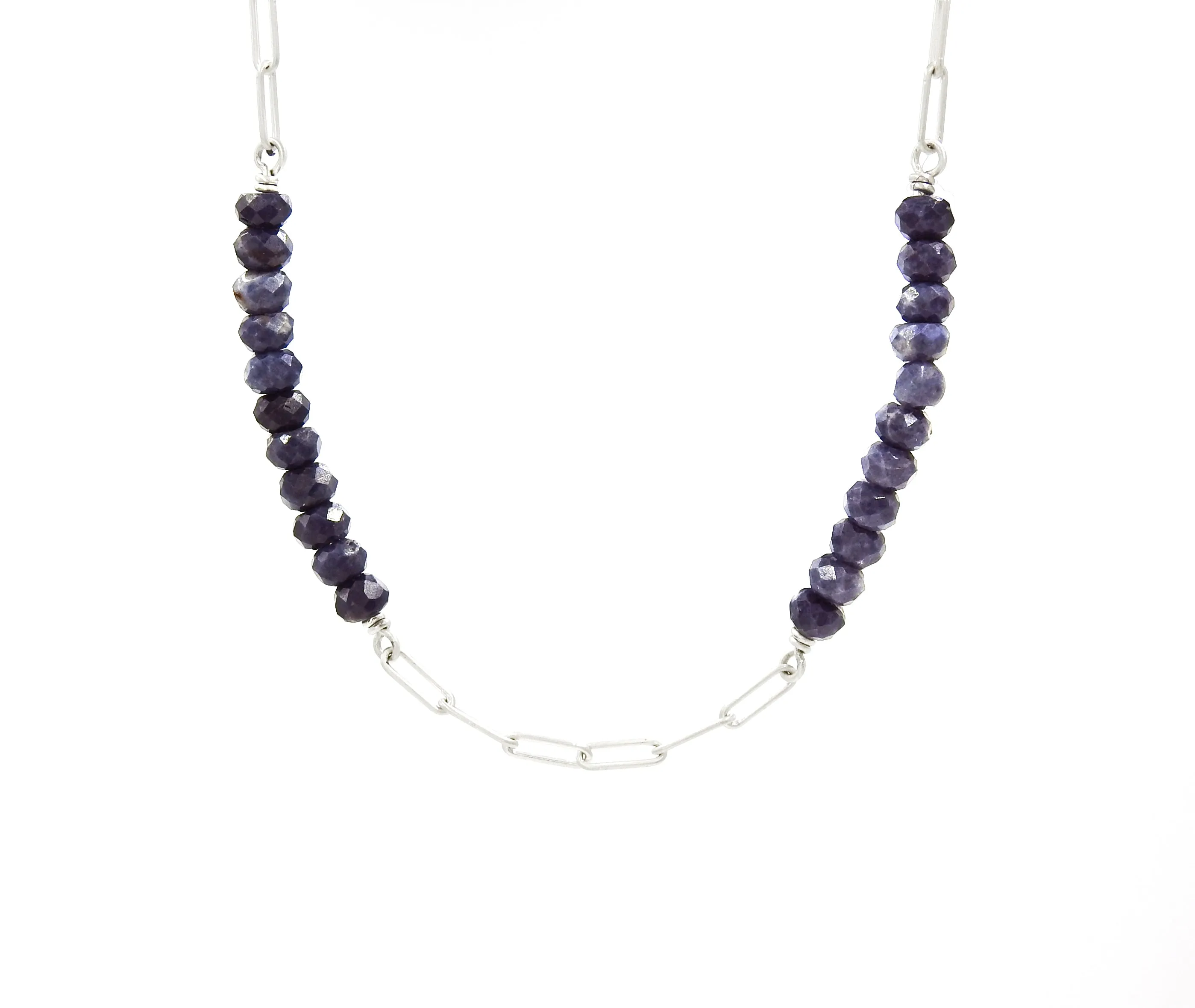 Blue denim sapphire necklace