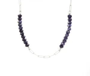 Blue denim sapphire necklace