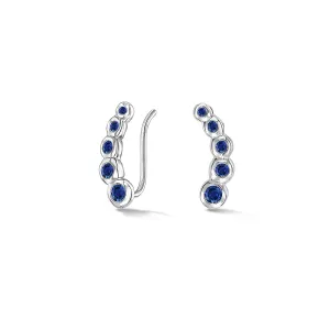 Blue Sapphire Dewdrop Ear Climbers