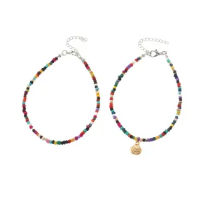 Bohemian Ethnic Style Colored Rice Bead Anklet