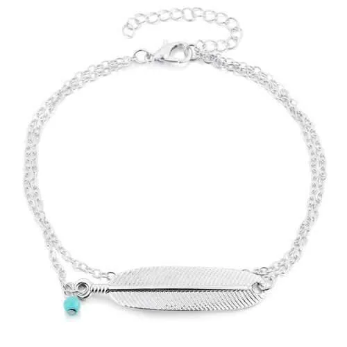 Bohemian Summer Turquoise Charm Multilayer Anklet Foot Chain