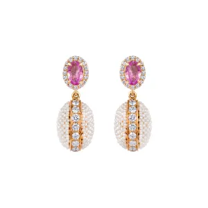 Bombay Oval Earrings - Pink Sapphire