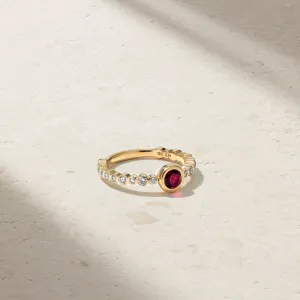 Bubbly Crescendo Ruby and Diamond Ring