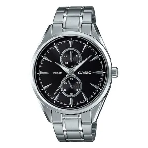 Casio Men's Multi-Hand Silver Stainless Steel Band Watch MTPSW340D-1A MTP-SW340D-1A