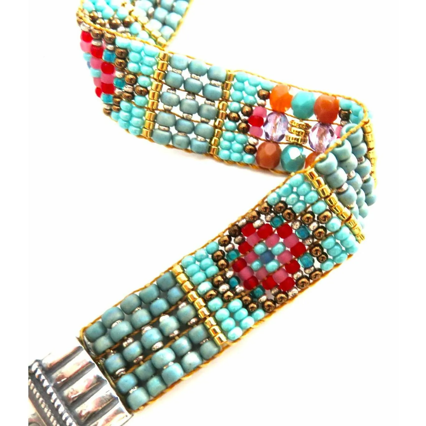 Chili Rose  "Turquoise Beads " Tiffany  Bracelet by Adonnah Langer