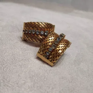 Christian Dior Earrings vintage rope gold clip on