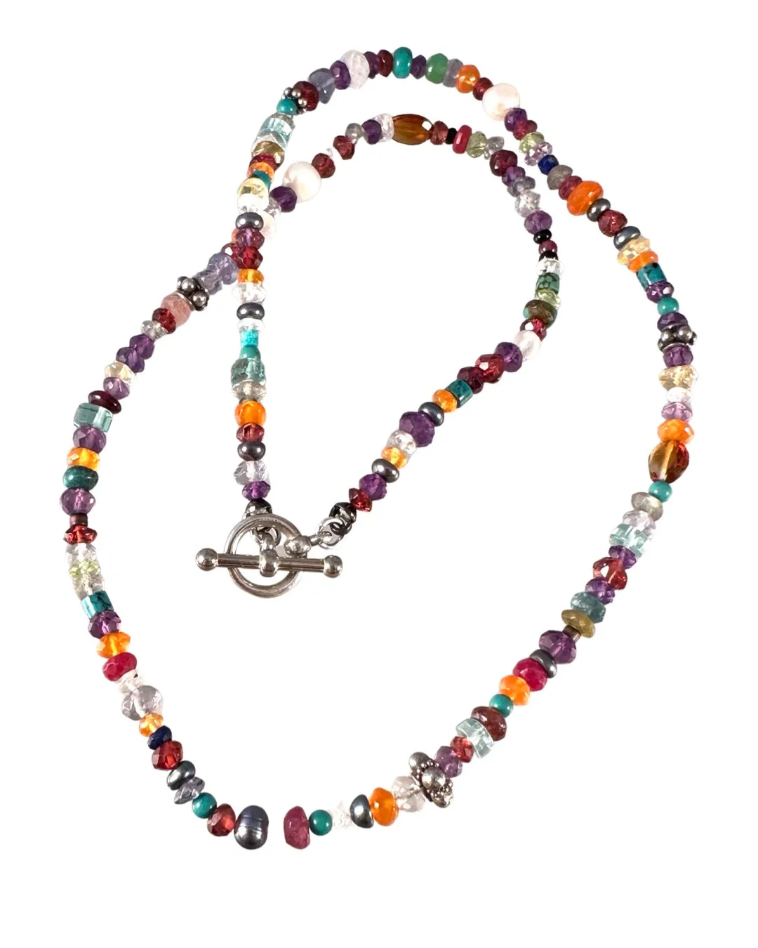 Classic Multi Gemstone Bead Necklace