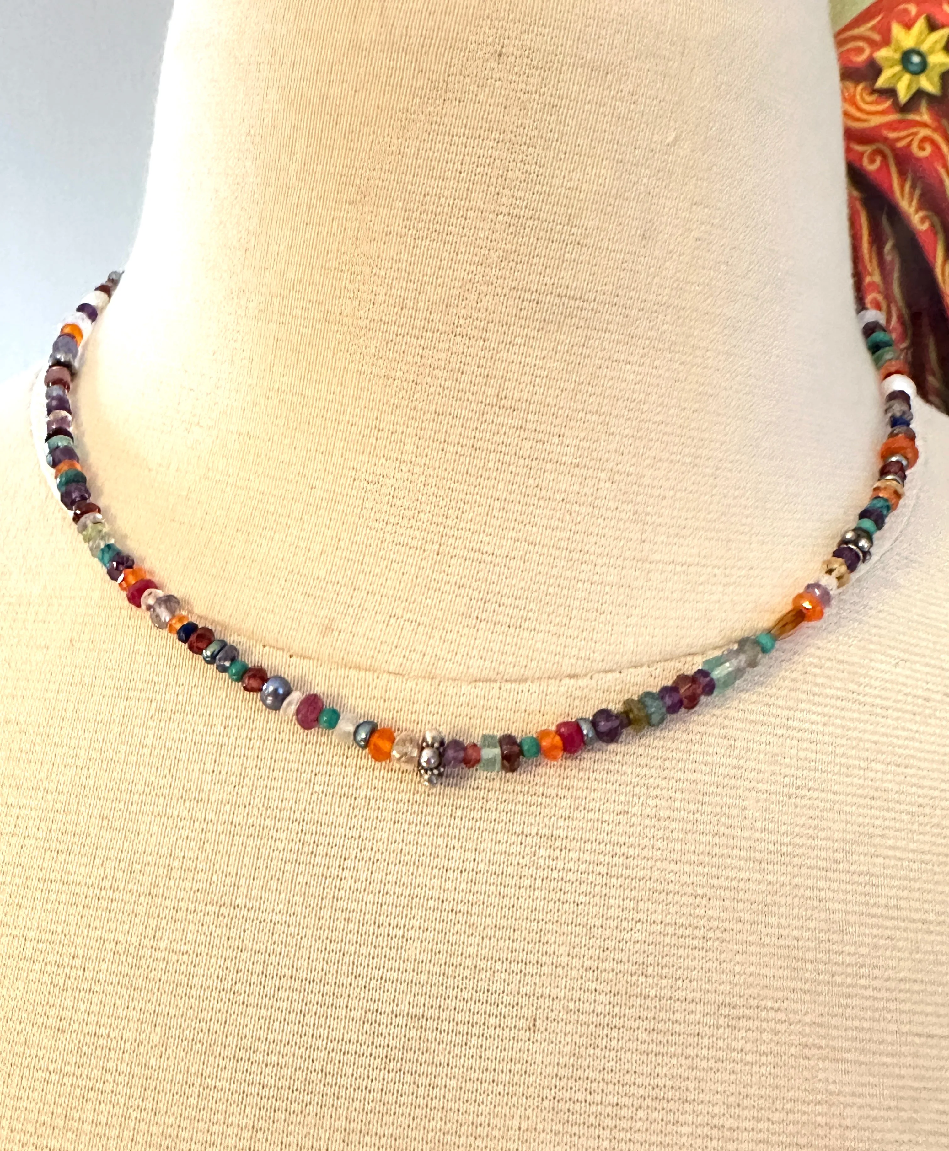 Classic Multi Gemstone Bead Necklace