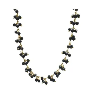 Cluster Vermeil Necklace: Black Spinel (NGCL77X)